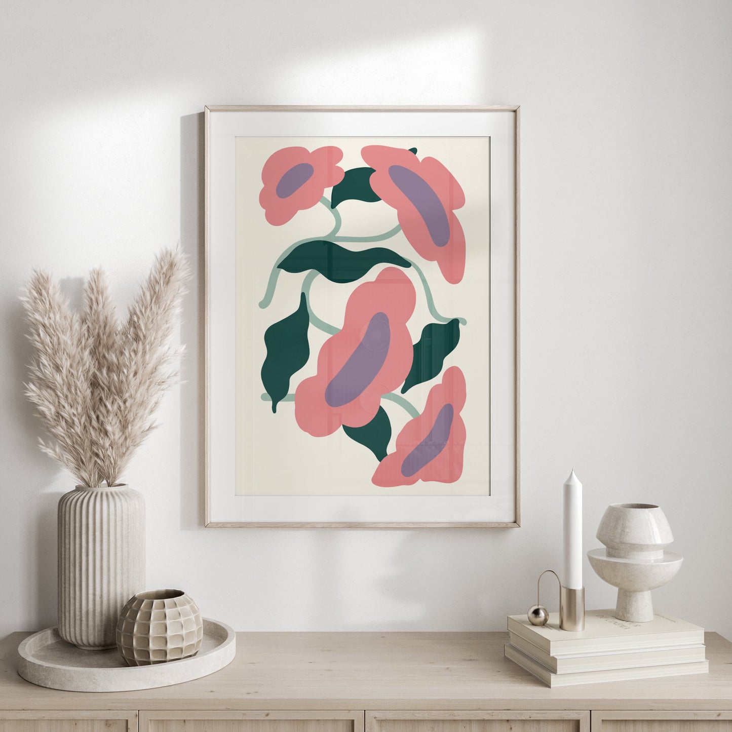 Premium Poster of Colorful Abstract Floral Design Art Print Posters