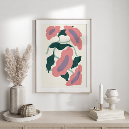 Premium Poster of Colorful Abstract Floral Design Art Print Posters