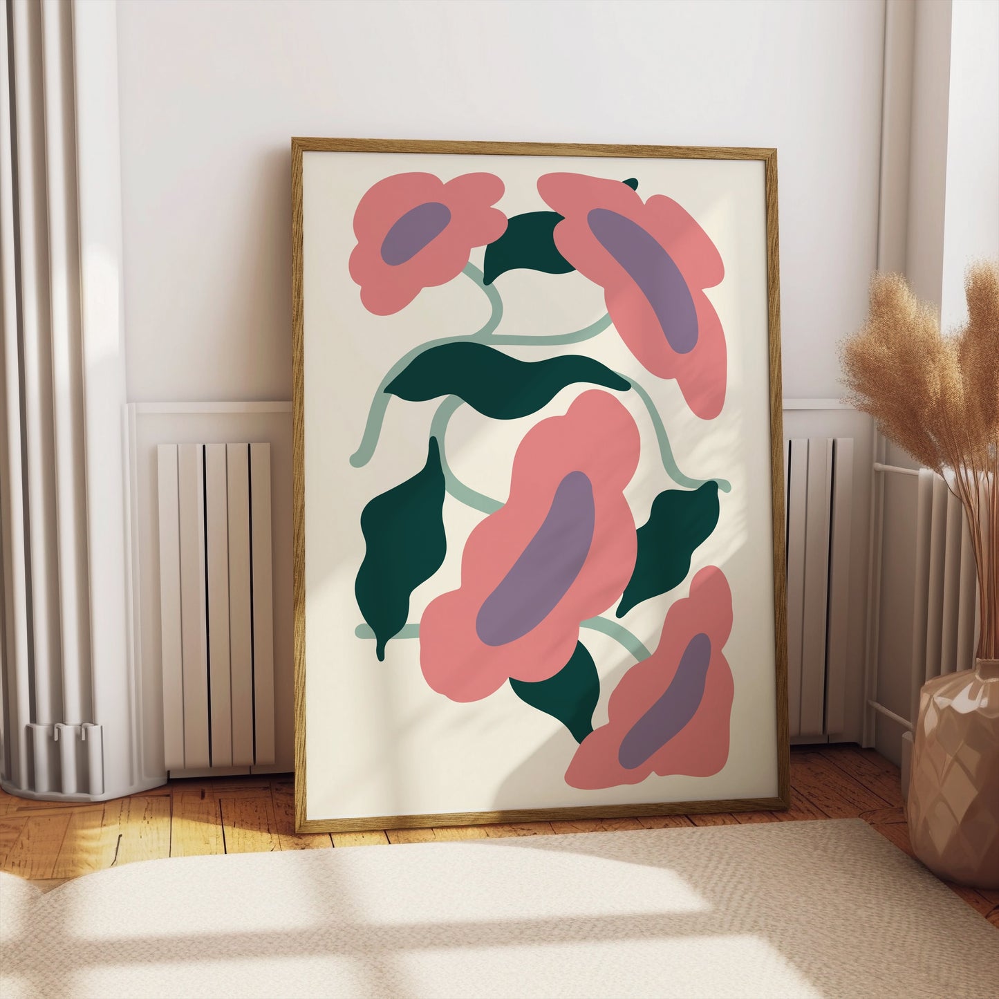Premium Poster of Colorful Abstract Floral Design Art Print Posters