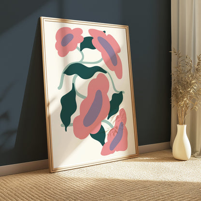 Premium Poster of Colorful Abstract Floral Design Art Print Posters