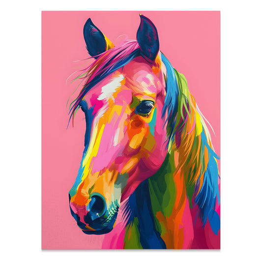 Premium Poster of Colorful Abstract Horse Painting Wall Art Decor Posters