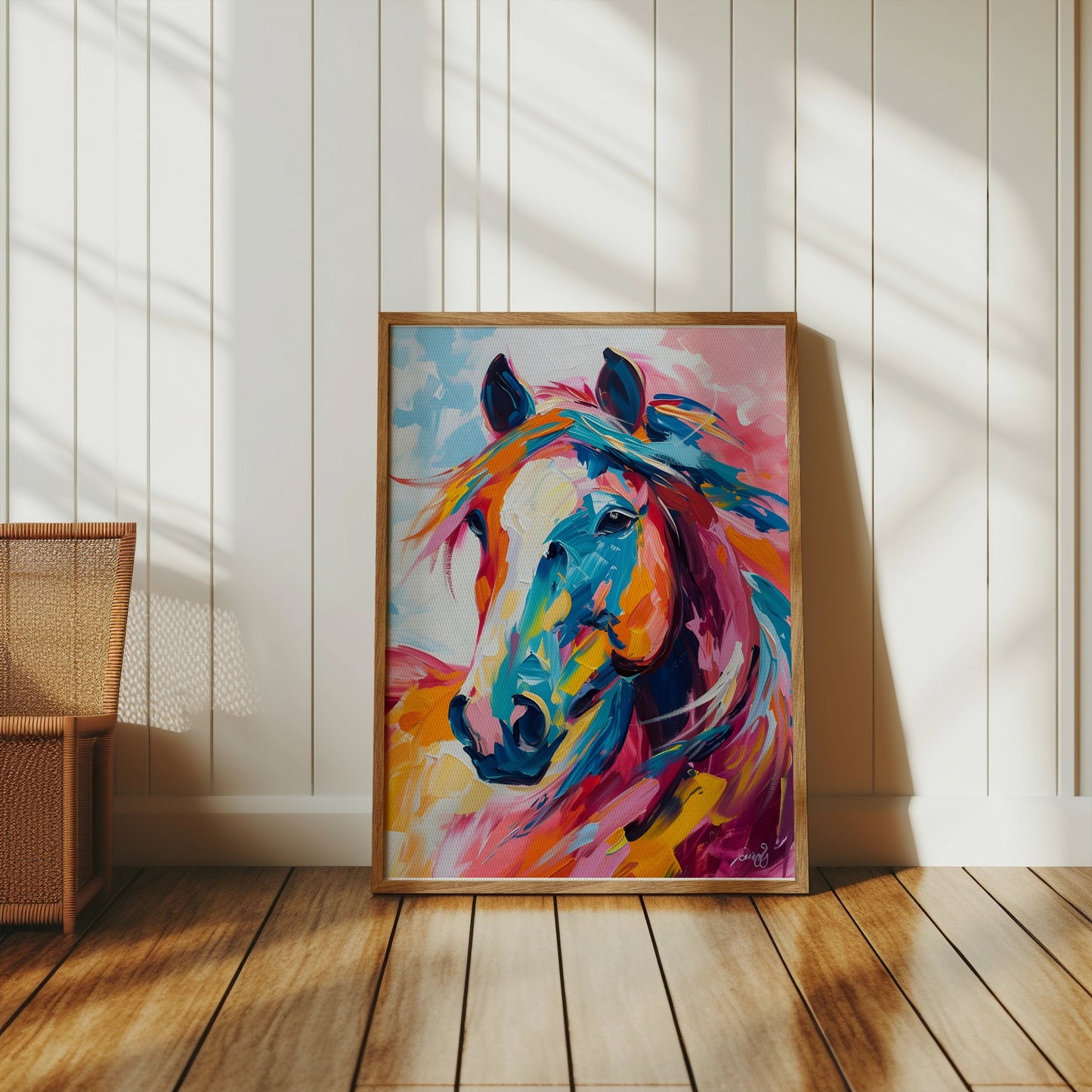 Premium Poster of Colorful Abstract Portrait of a Horse Posters