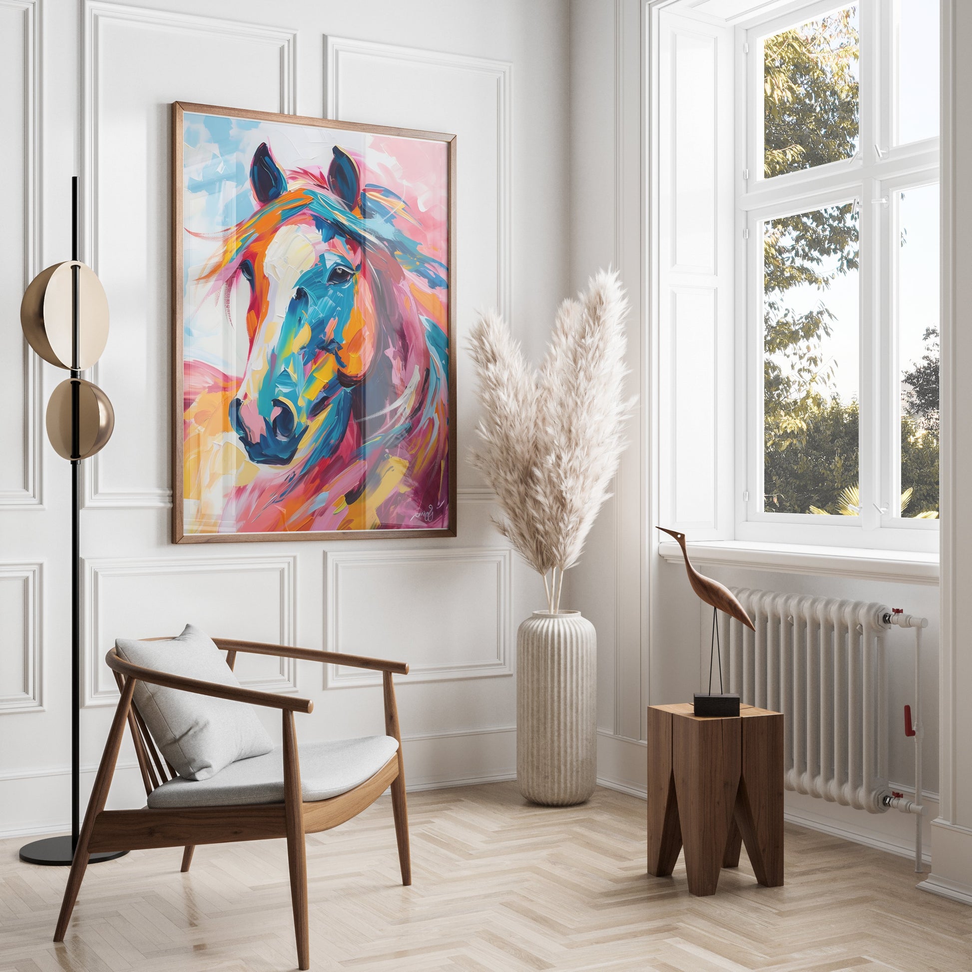Premium Poster of Colorful Abstract Portrait of a Horse Posters