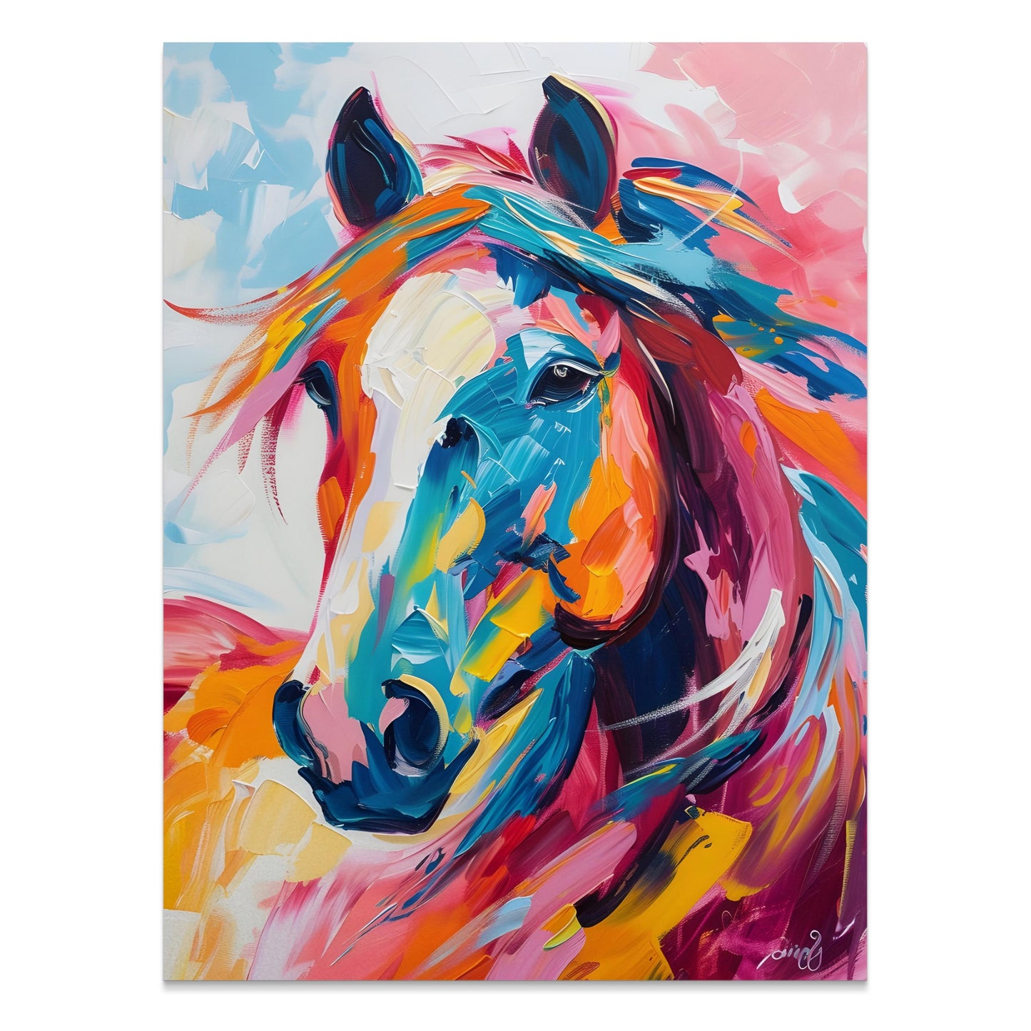 Premium Poster of Colorful Abstract Portrait of a Horse Posters