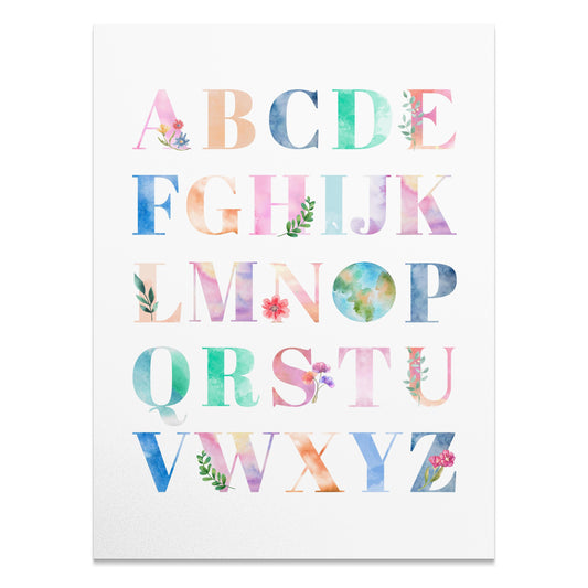 Premium Poster of Colorful Alphabet Art for Kid's Room Decor Posters