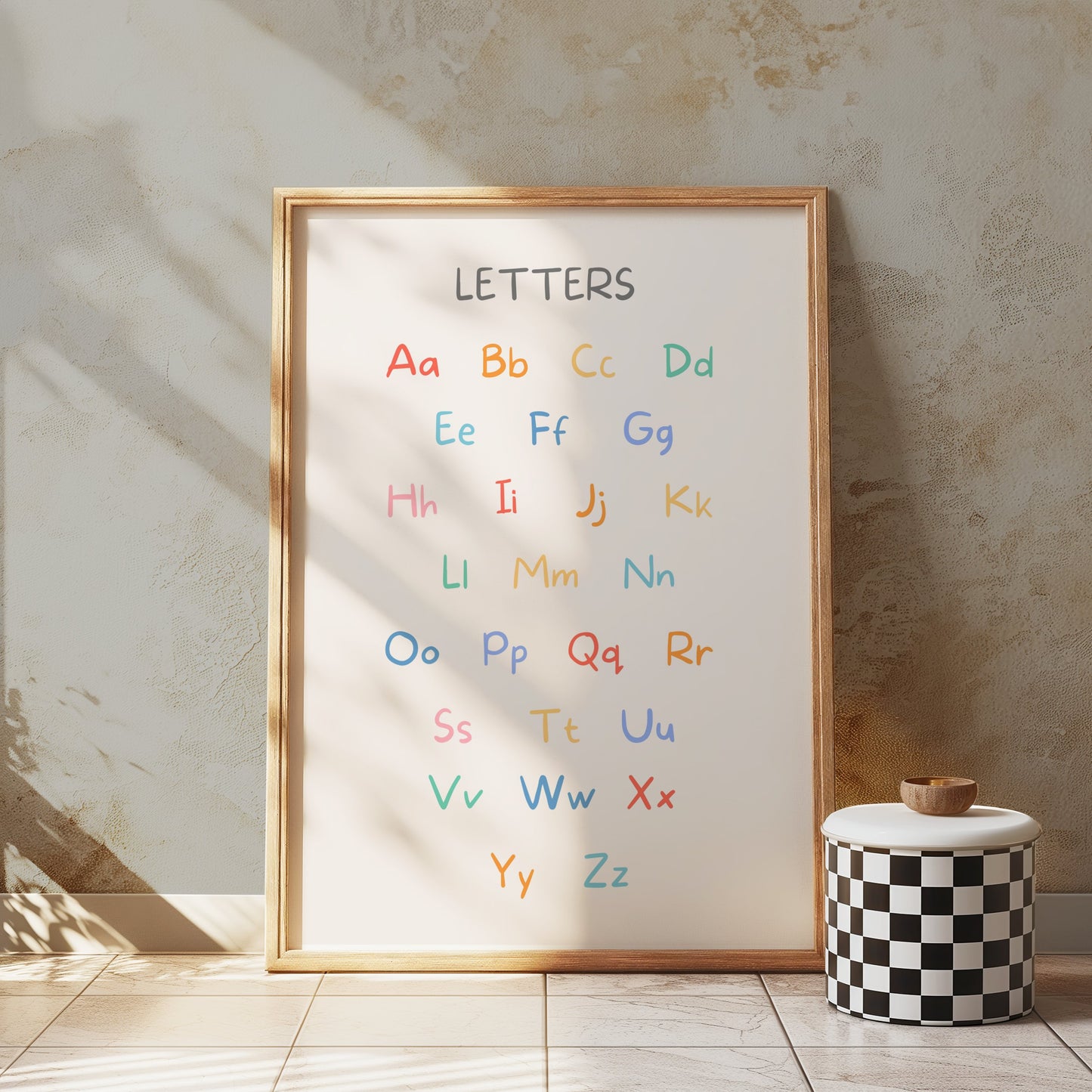 Premium Poster of Colorful Alphabet Letters Educational Posters
