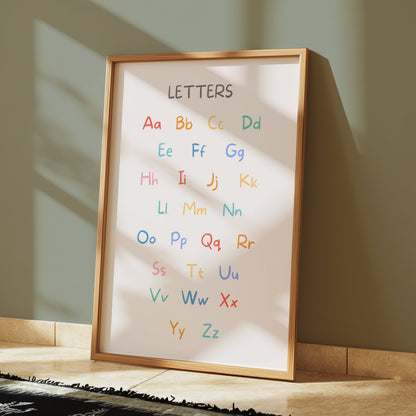 Premium Poster of Colorful Alphabet Letters Educational Posters