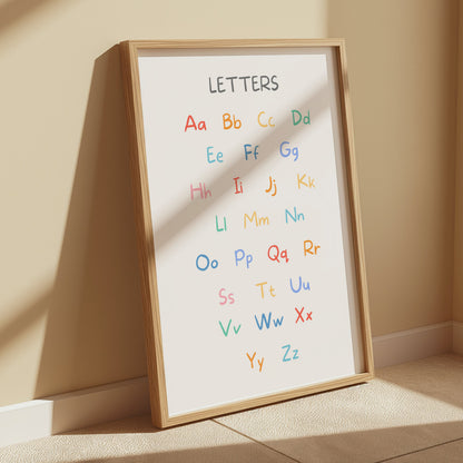 Premium Poster of Colorful Alphabet Letters Educational Posters