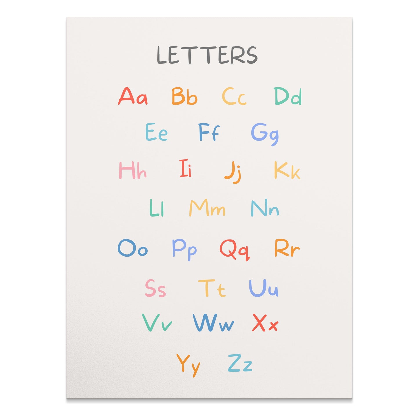 Premium Poster of Colorful Alphabet Letters Educational Posters