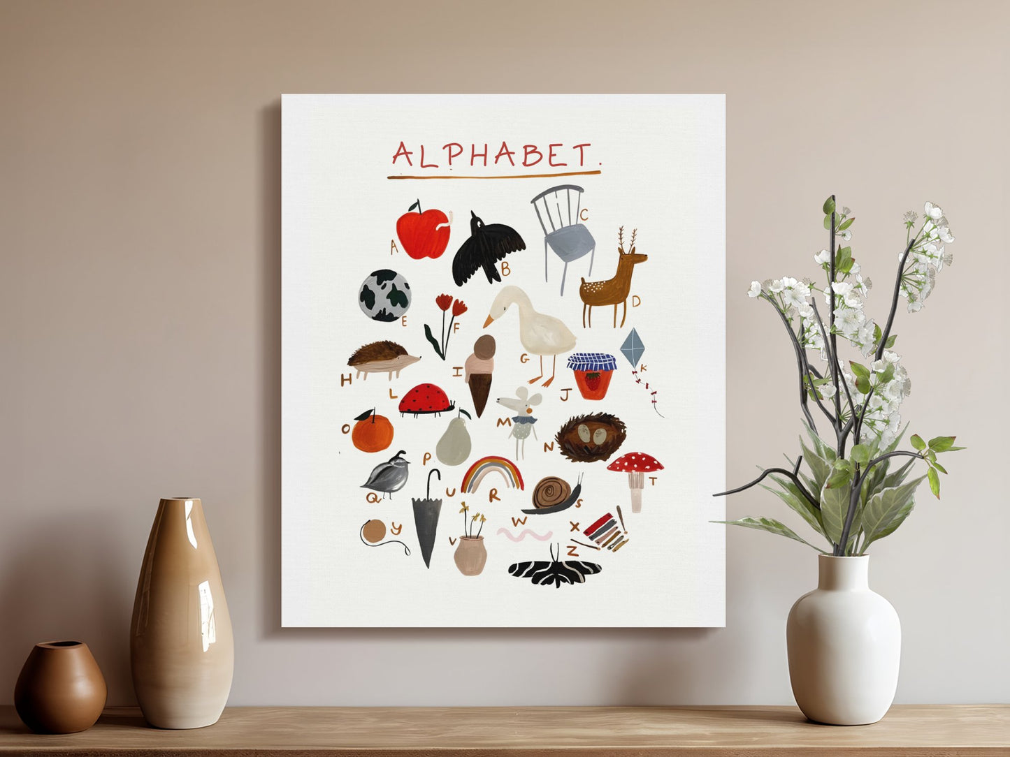 Premium Poster of Colorful Alphabet Nursery Art on Canvas Wraps