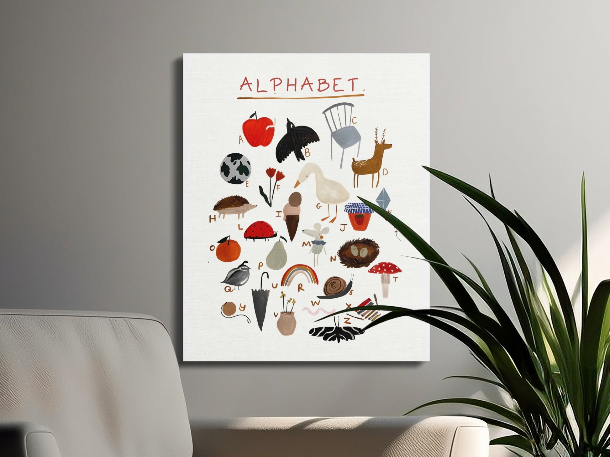 Premium Poster of Colorful Alphabet Nursery Art on Canvas Wraps