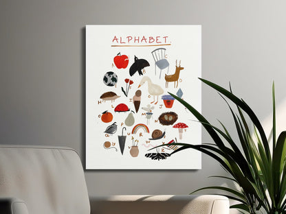 Premium Poster of Colorful Alphabet Nursery Art on Canvas Wraps