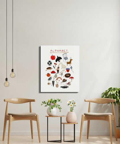 Premium Poster of Colorful Alphabet Nursery Art on Canvas Wraps