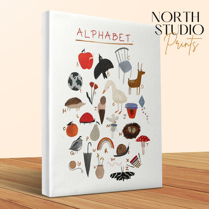 Premium Poster of Colorful Alphabet Nursery Art on Canvas Wraps
