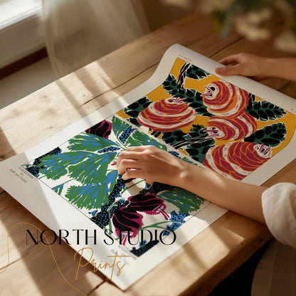 Premium Poster of Colorful Artistic Botanical Illustrations Posters