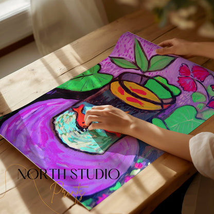 Premium Poster of Colorful Artistic Goldfish in Tank Posters