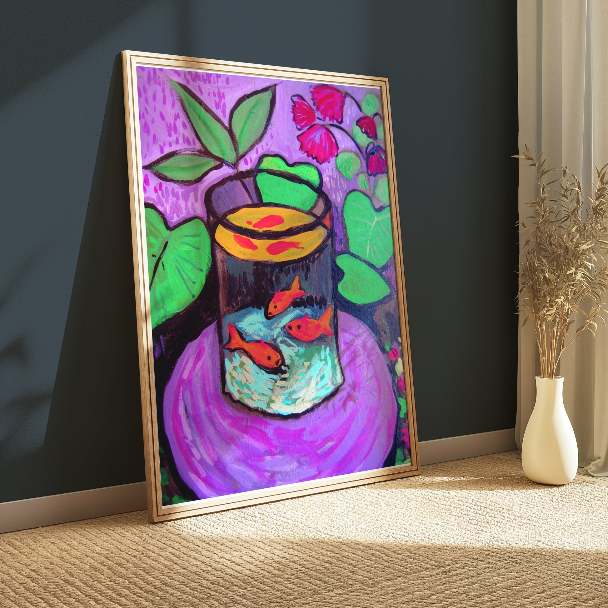 Premium Poster of Colorful Artistic Goldfish in Tank Posters