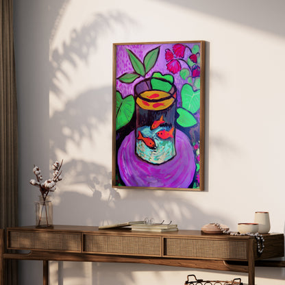 Premium Poster of Colorful Artistic Goldfish in Tank Posters