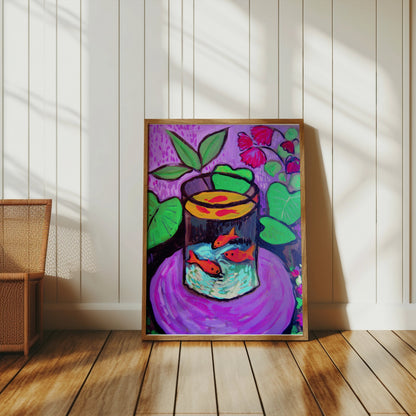 Premium Poster of Colorful Artistic Goldfish in Tank Posters