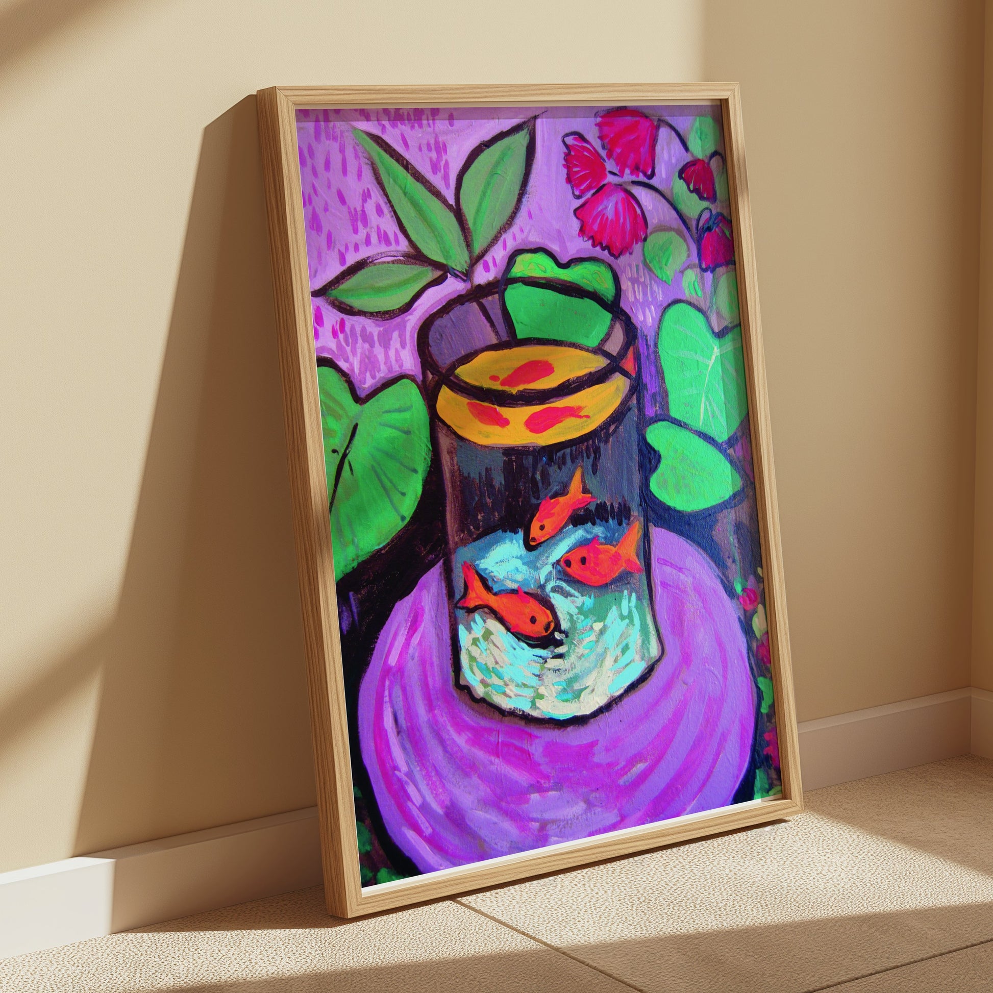 Premium Poster of Colorful Artistic Goldfish in Tank Posters