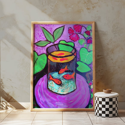 Premium Poster of Colorful Artistic Goldfish in Tank Posters
