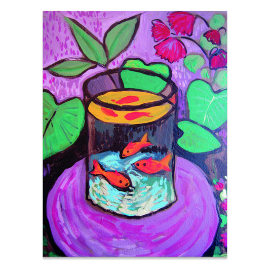 Premium Poster of Colorful Artistic Goldfish in Tank Posters