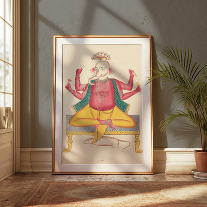 Premium Poster of Colorful Artistic Hindu Deity Ganesha Illustration Posters
