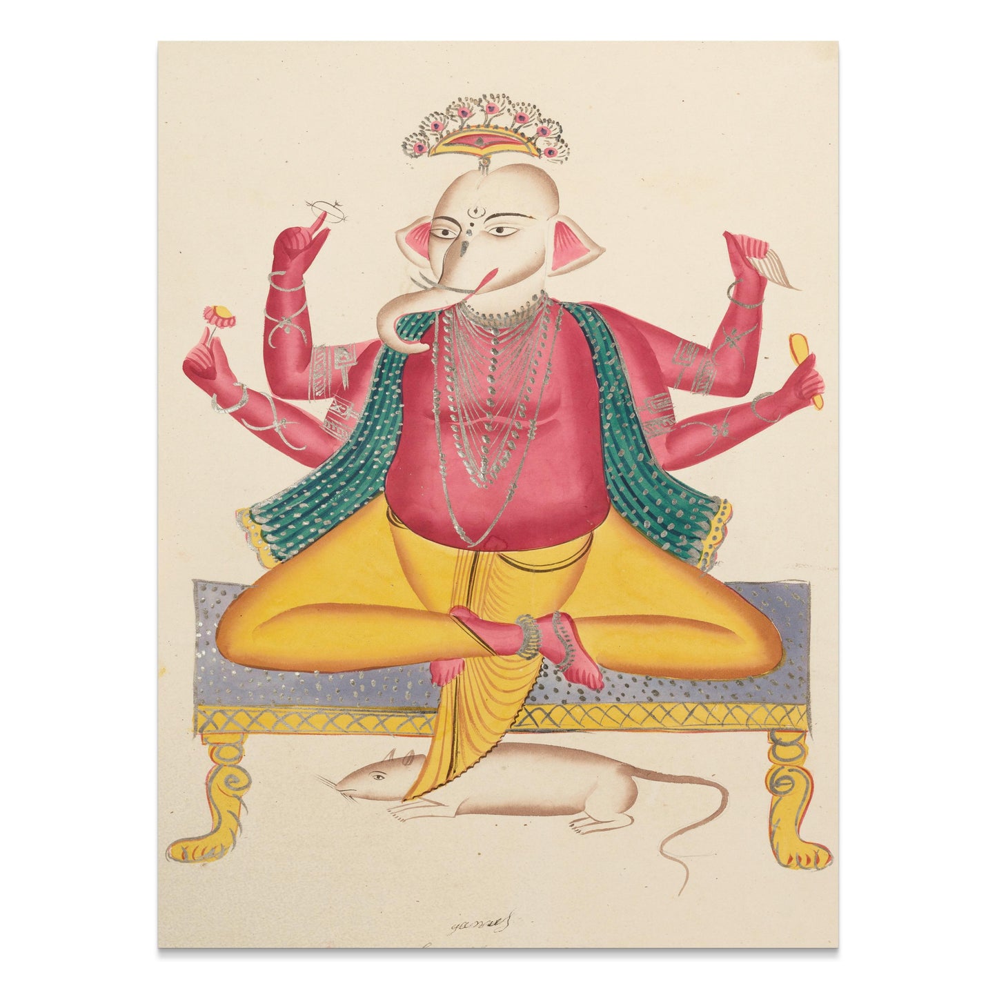 Premium Poster of Colorful Artistic Hindu Deity Ganesha Illustration Posters