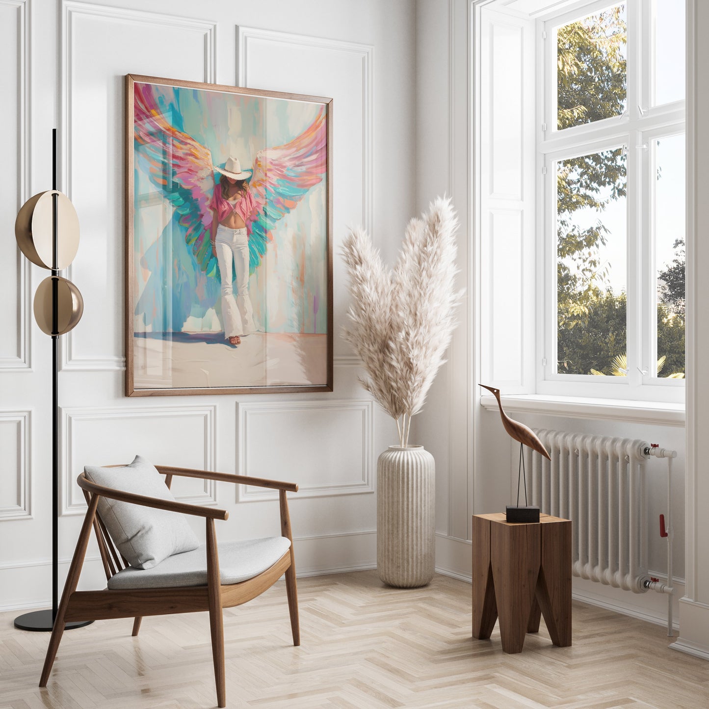 Premium Poster of Colorful Artistic Woman with Angel Wings Posters