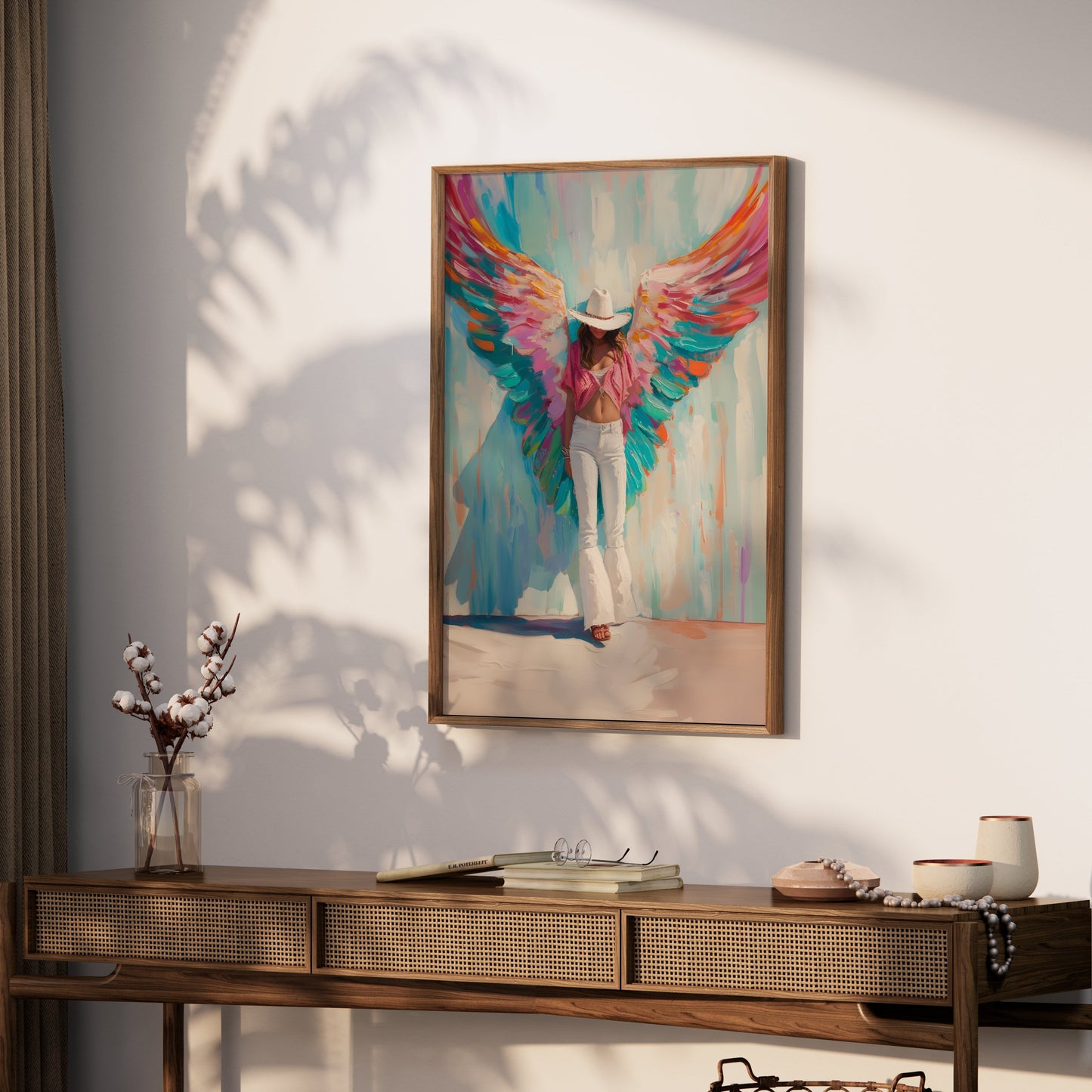 Premium Poster of Colorful Artistic Woman with Angel Wings Posters