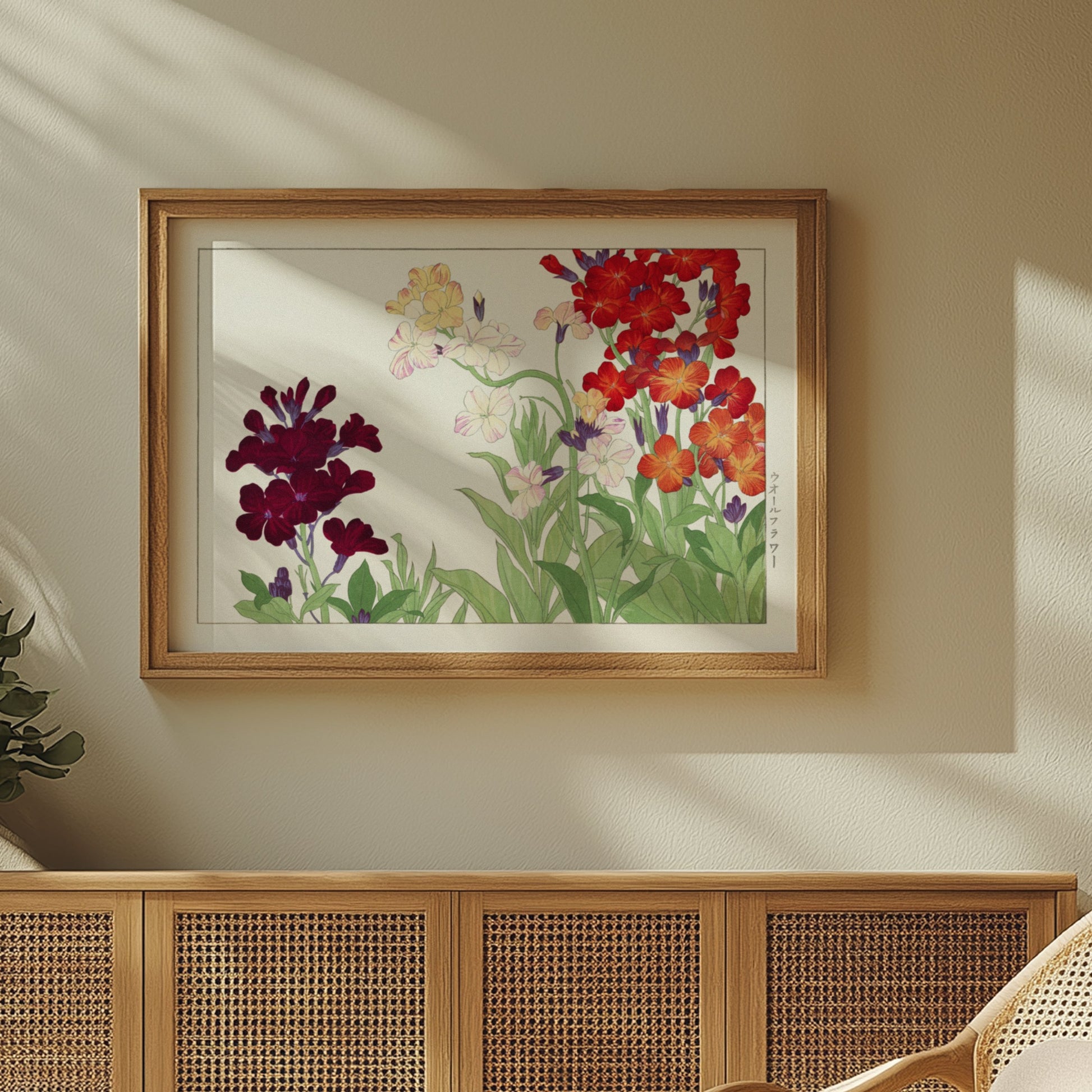Premium Poster of Colorful Botanical Art of Wallflowers Illustration Posters