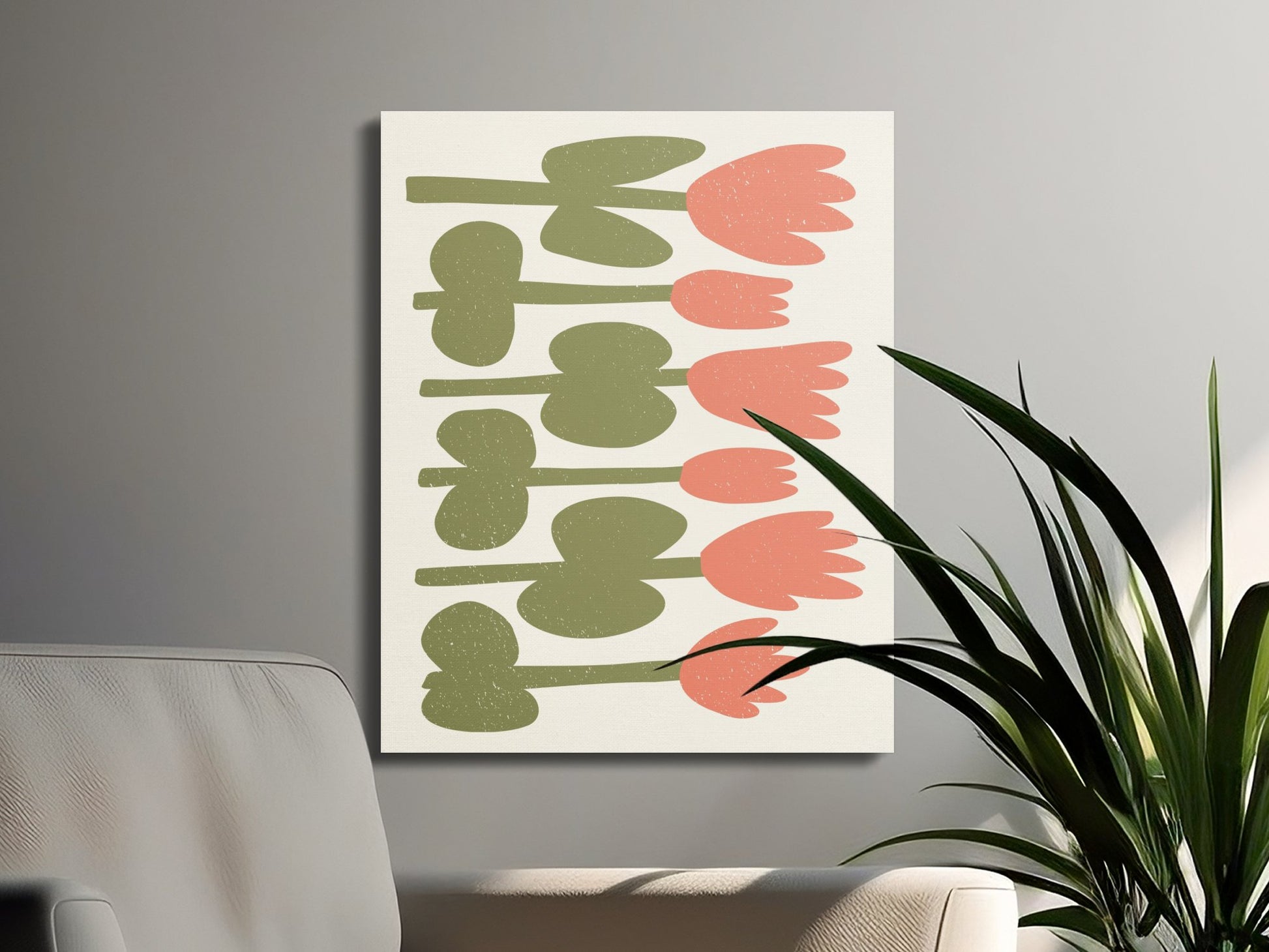 Premium Poster of Colorful Botanical Tulip Design Floral Canvas Wraps