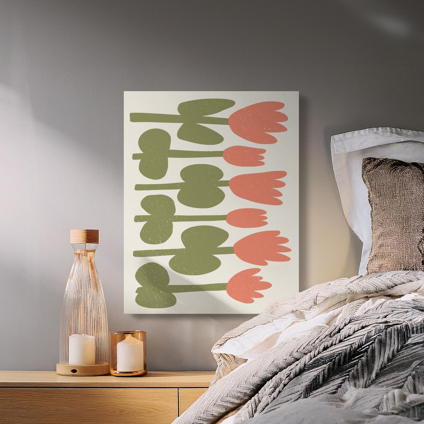 Premium Poster of Colorful Botanical Tulip Design Floral Canvas Wraps