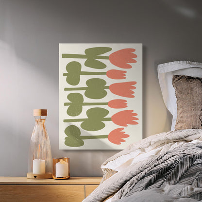 Premium Poster of Colorful Botanical Tulip Design Floral Canvas Wraps