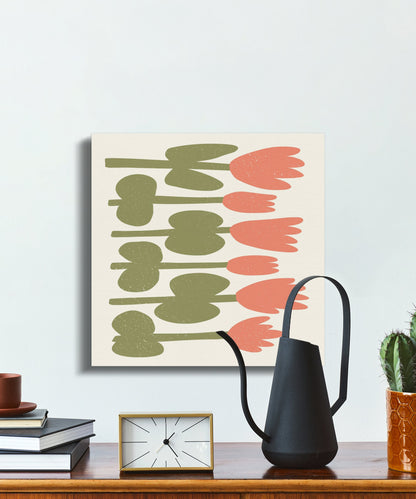 Premium Poster of Colorful Botanical Tulip Design Floral Canvas Wraps