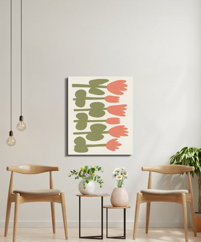 Premium Poster of Colorful Botanical Tulip Design Floral Canvas Wraps
