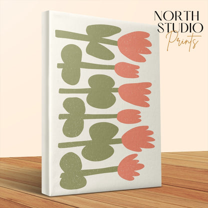 Premium Poster of Colorful Botanical Tulip Design Floral Canvas Wraps