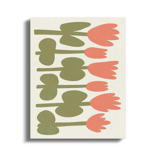 Premium Poster of Colorful Botanical Tulip Design Floral Canvas Wraps
