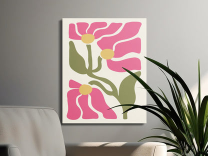Premium Poster of Colorful Bright Floral Wall Art Canvas Wraps