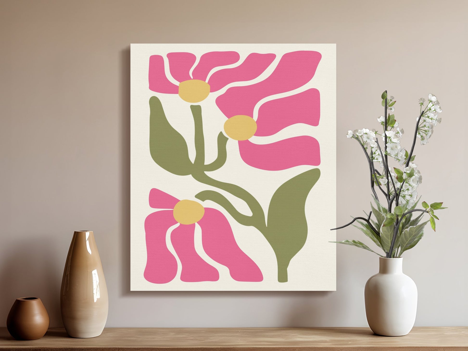 Premium Poster of Colorful Bright Floral Wall Art Canvas Wraps
