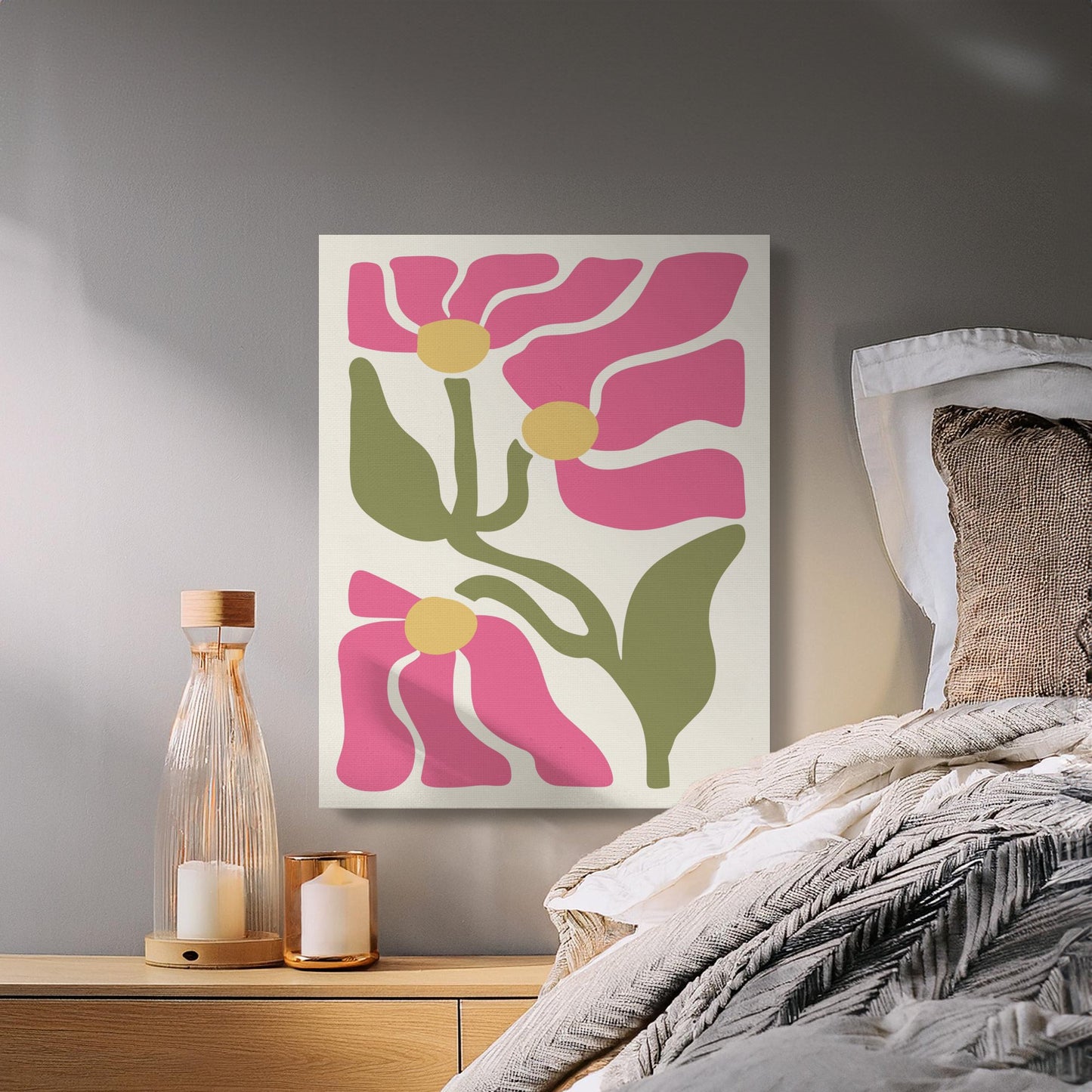 Premium Poster of Colorful Bright Floral Wall Art Canvas Wraps