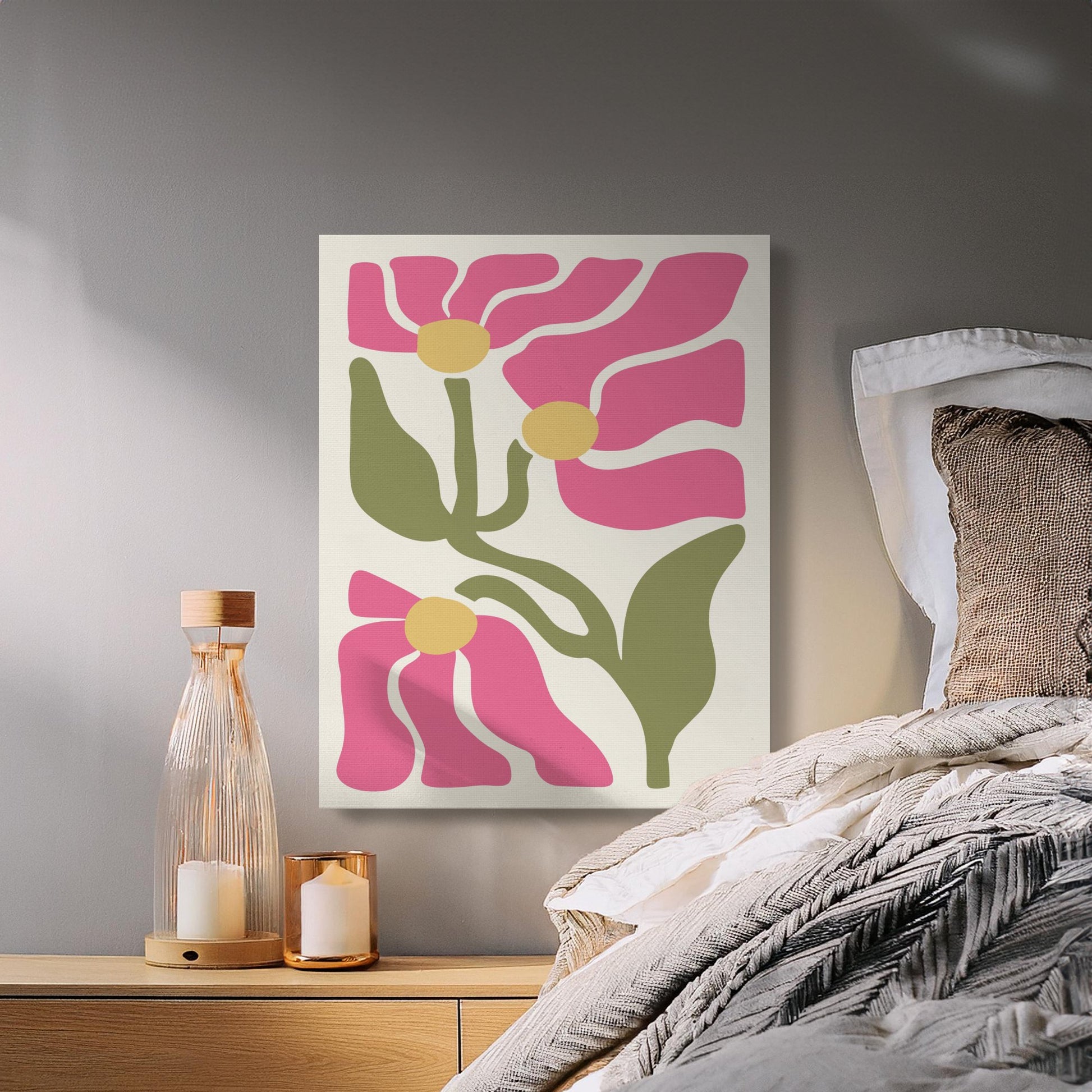 Premium Poster of Colorful Bright Floral Wall Art Canvas Wraps