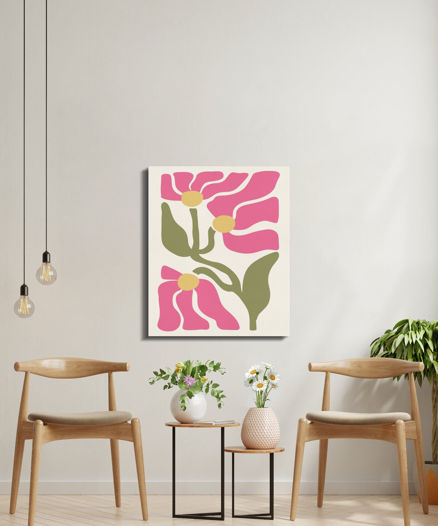 Premium Poster of Colorful Bright Floral Wall Art Canvas Wraps