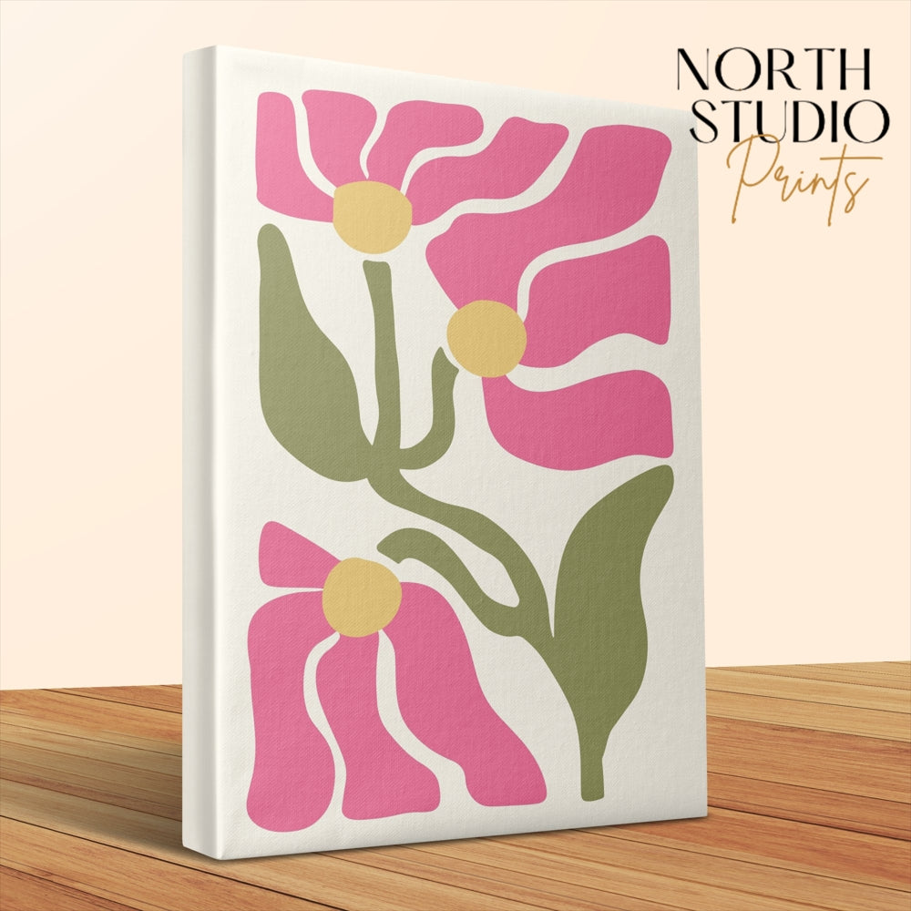 Premium Poster of Colorful Bright Floral Wall Art Canvas Wraps