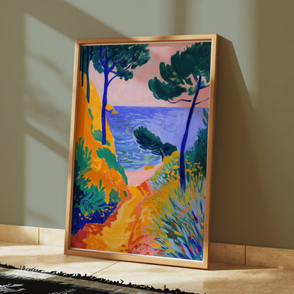 Premium Poster of Colorful Coastal Pathway Landscape Art Posters