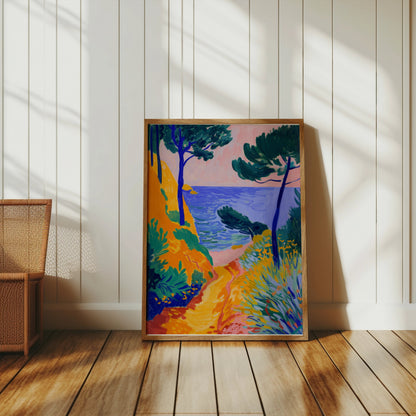Premium Poster of Colorful Coastal Pathway Landscape Art Posters