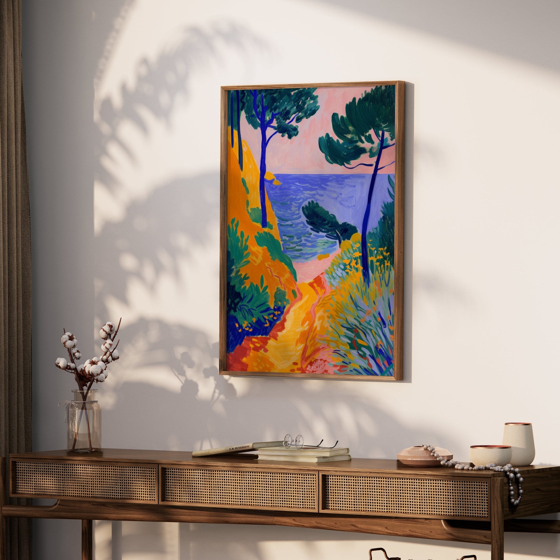 Premium Poster of Colorful Coastal Pathway Landscape Art Posters