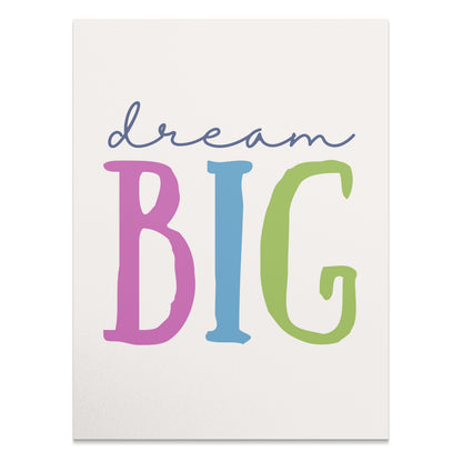 Premium Poster of Colorful Dream Big Typography Inspirational Posters