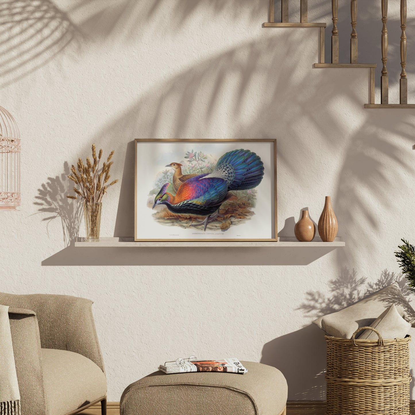 Premium Poster of Colorful Exotic Birds Artwork Illustrative Posters
