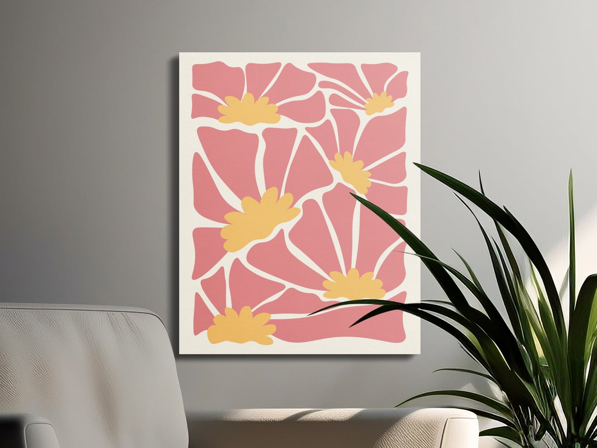Premium Poster of Colorful Floral Designs Yellow Flowers Canvas Wraps